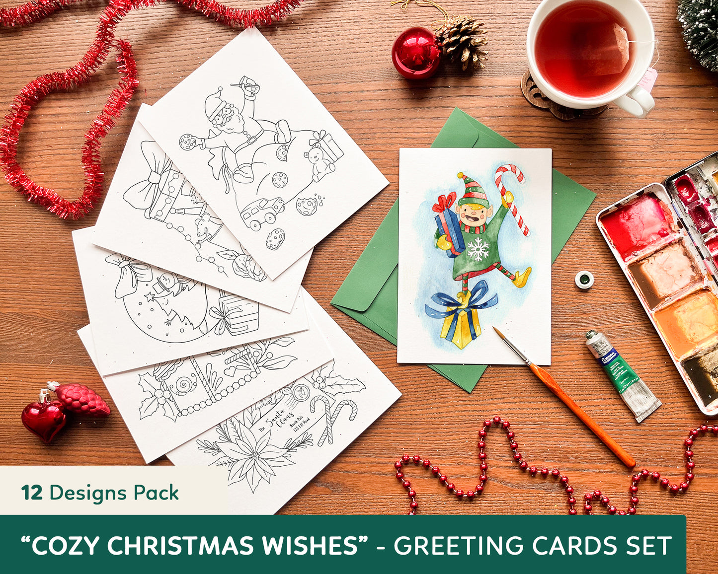 Watercolor Christmas Cards Ideas.Greeting card set printable. Printable painting templates for cards with flowers and botanical designs. Templates for painting. easy christmas cards. Watercolor projects. Diy watercolor cards. Watercolor ideas. Iperartika templates