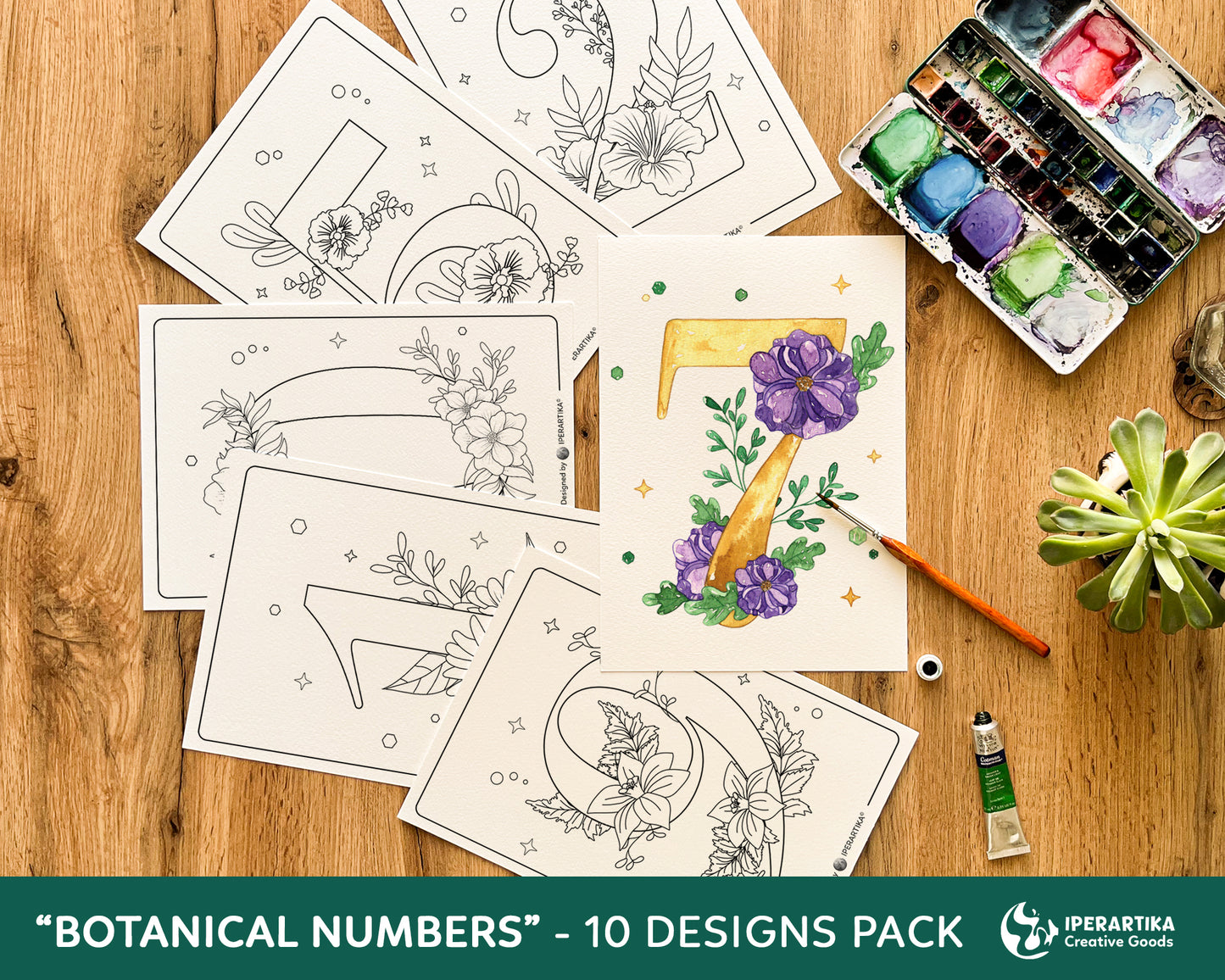 "Botanical Numbers" - 10 Designs Pack