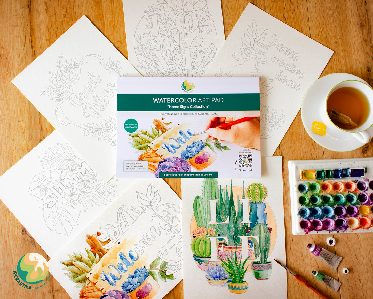 watercolor art pad home signs, watercolor coloring book, watercolor high quality coloring book, watercolor coloring book for adults, coloring book for adults, acrylic coloring book for adults, art crafts, craft ideas, home deco, home deco diy, home signs, DIY craft projects, iperartika