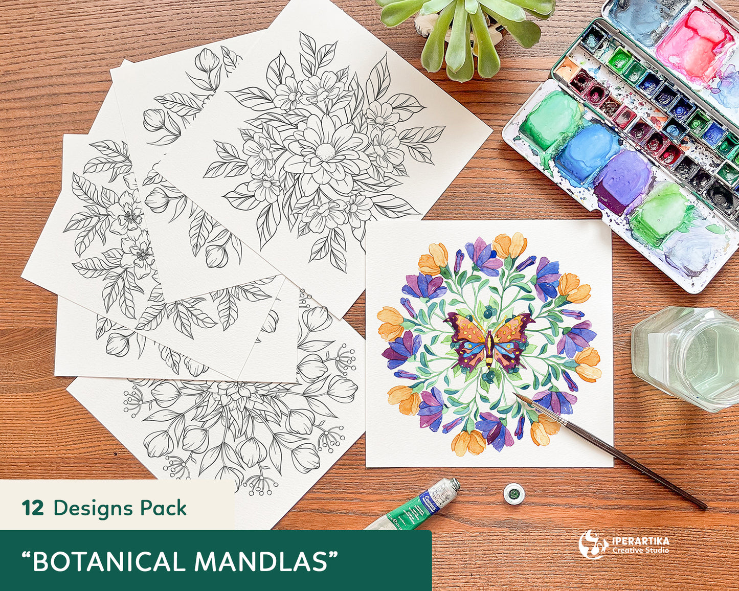botanical mandalas, flower mandalas, coloring pages, painting templates, watercolor painting ideas, iperartika
