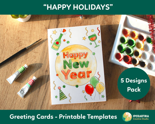 new year greeting card design for kids